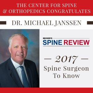 Dr. Michael Janssen Recognized as Spine Surgeon to Know by Becker's Spine Review